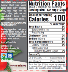 SACLA Marinara Cherry Tomato Red Pasta Sauce | No Added Sugar | 24 oz