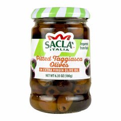 SACLA Pitted Taggiasca Olives in Extra Virgin Olive Oil | 6.35 oz